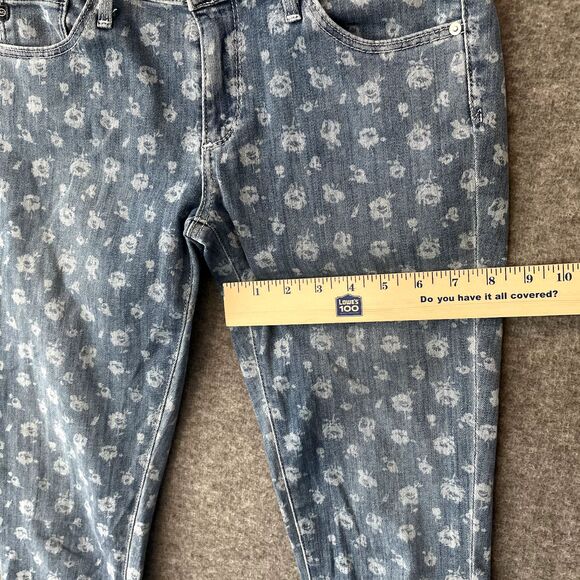 ADRIANO GOLDSCHMIED + LIBERTY ART FABRICS Floral Print Denim Blue Jeans Size 27R - Picture 14 of 16